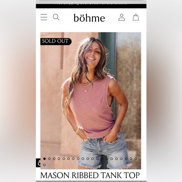 NWOT Bohme mason ribbed tank top - M - Picture 1 of 7